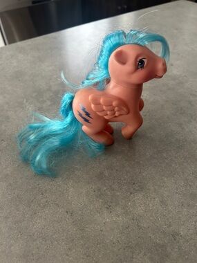My Little Pony MLP vintage Hasbro années 80 -Cheveux bleus "Firefly" rose pégase